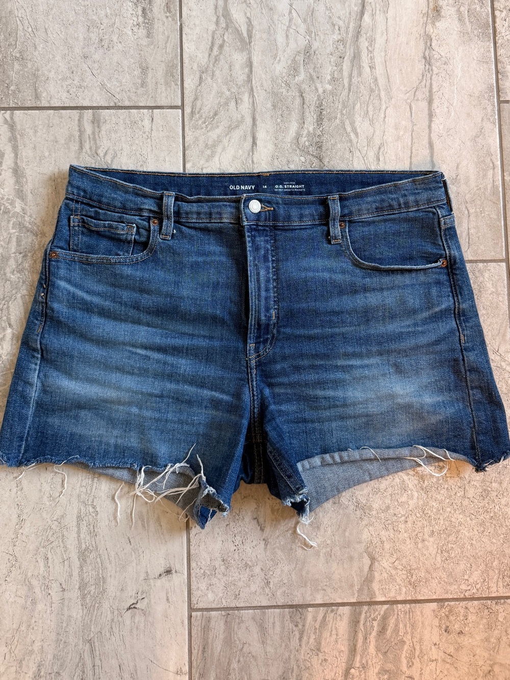 Old Navy Blue Distressed Boyfriend Denim Shorts